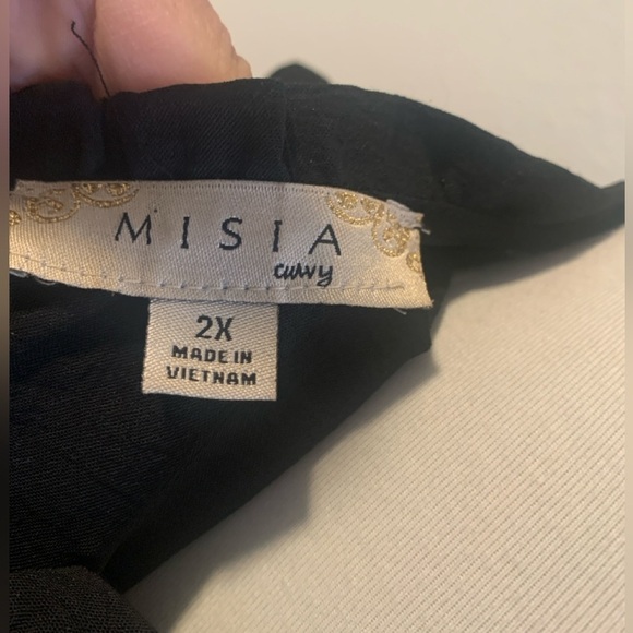 Misia Blouse Black Ruffle Sleeve Top - Picture 2 of 4